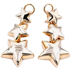 14 Karat Yellow Gold Star Drop Earrings