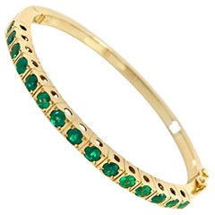 Colombian Emerald Bangle Bracelet 18 Karat