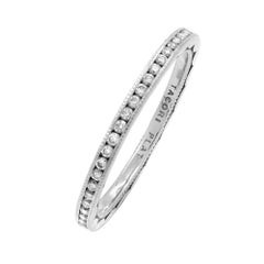 Platinum Sculpted Crescent Diamonds Eternity Band 0.42 Carat