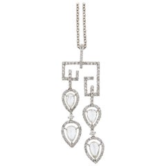 Jona White Diamond 18 Karat White Gold Pendant Necklace