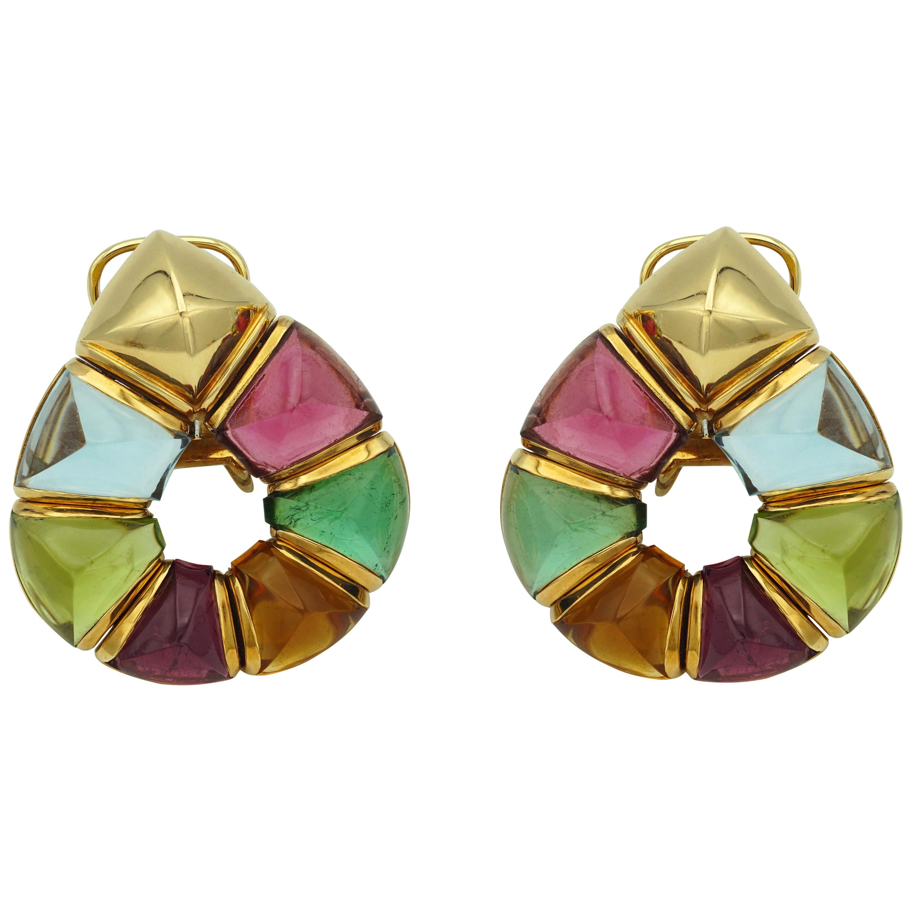 Bulgari Multicolored Stones Earrings