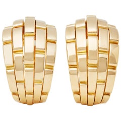 Cartier 18 Karat Yellow Gold Maillon Panthère Earrings