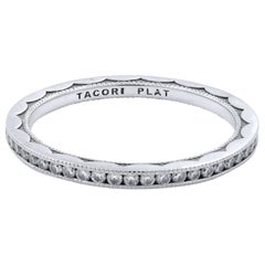Tacori Platinum Sculpted Crescent Diamond 0.42 Carat Eternity Band