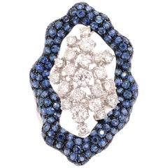 Ruchi New York Blue Sapphire, Kyanite and Diamond Cocktail Ring