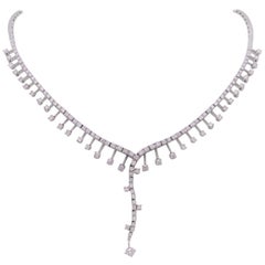 Retro Midcentury 4.55 Carat Diamond Princess Necklace