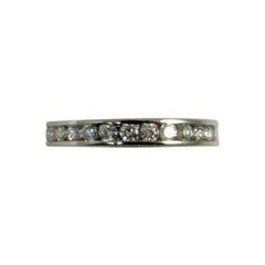 Platinum Channel Set Band Ring with Round Diamonds Weighing .95 Carat