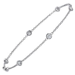 Round Cut Diamond Bracelet 18 Karat White Gold