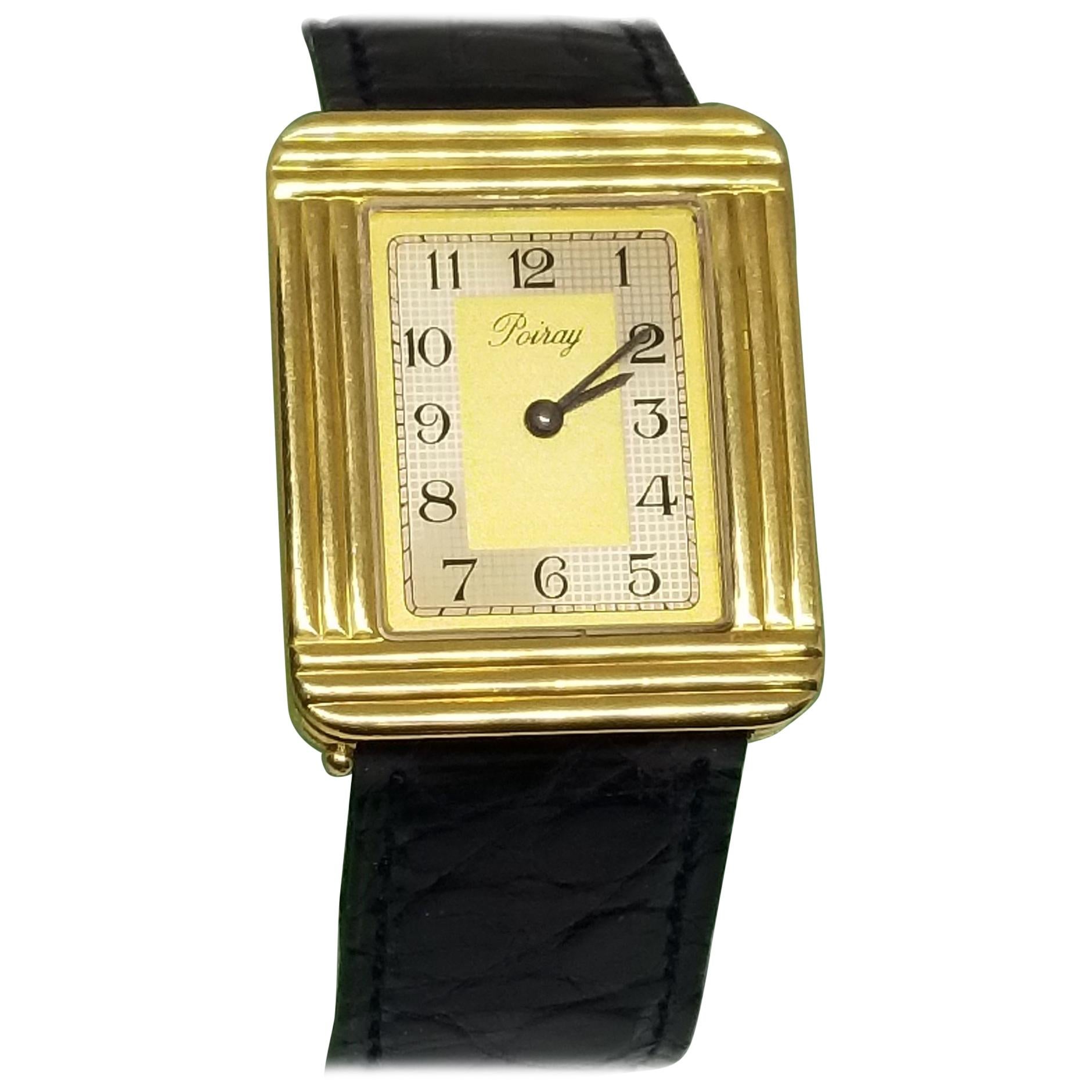 "Poiray" of France 18 Karat Yellow Gold Watch For Sale at 1stDibs
