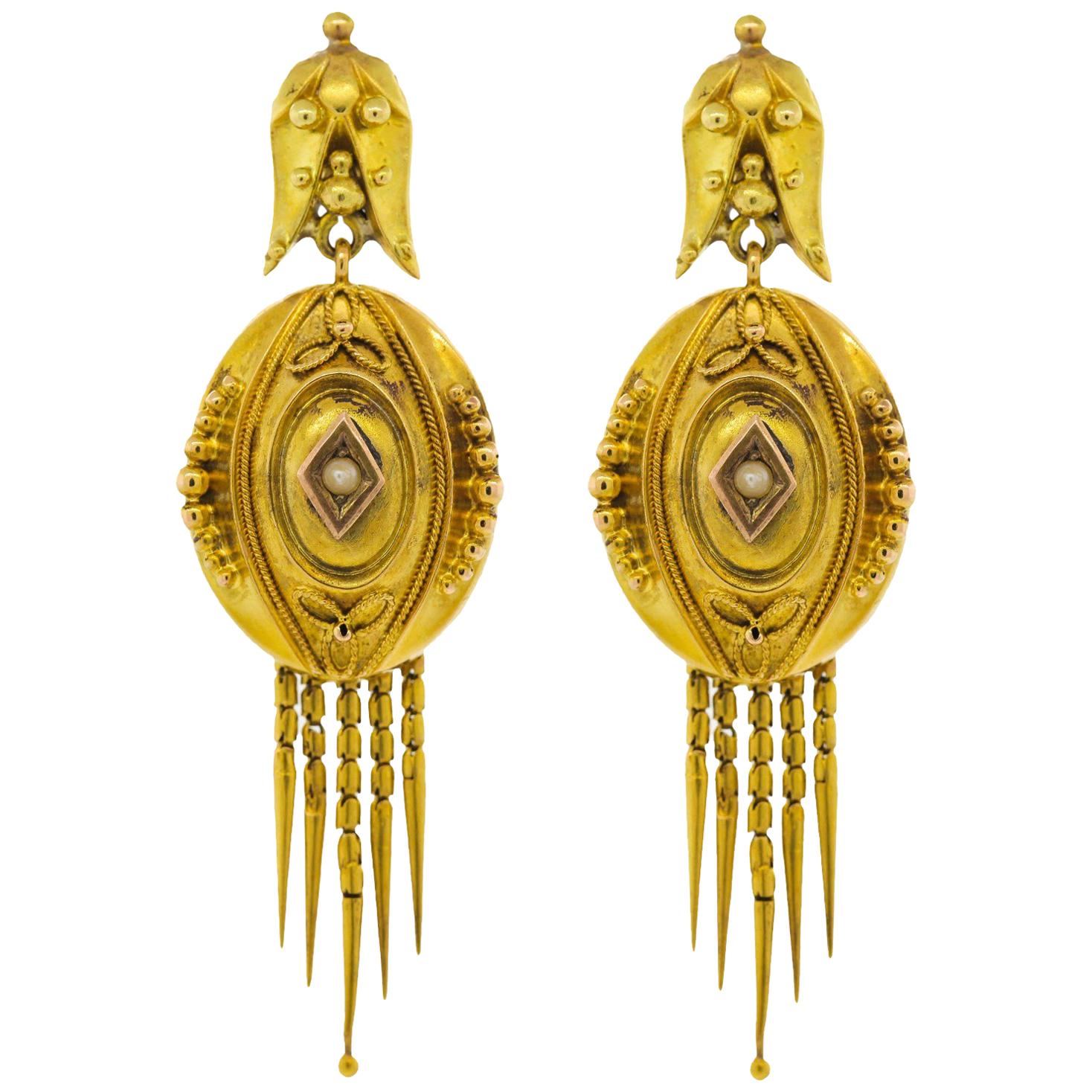 Victorian Gold Dangling Earrings