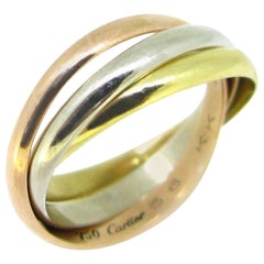 Cartier Trinity Three-Color Yellow White Rose Gold Rolling Ring