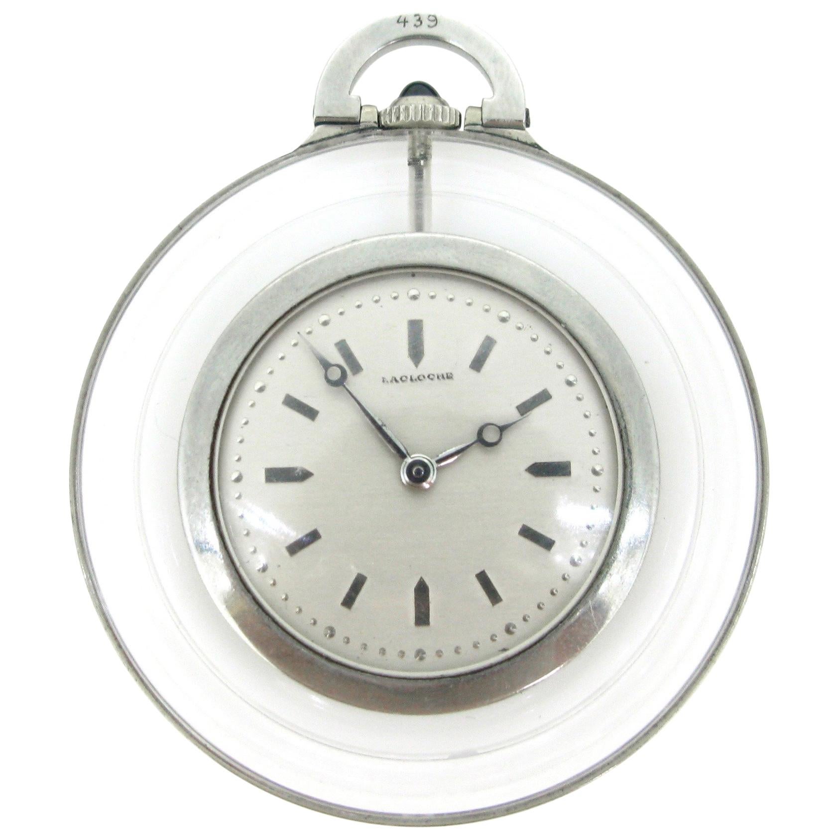 Lacloche Freres Art Deco Rock Crystal Pocket Watch