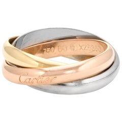 Estate Cartier Trinity Ring 18 Karat Tri Gold Signed Designer Jewelry