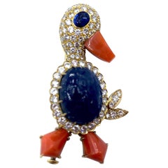 Vintage Perdezani Novelty Duck Brooch