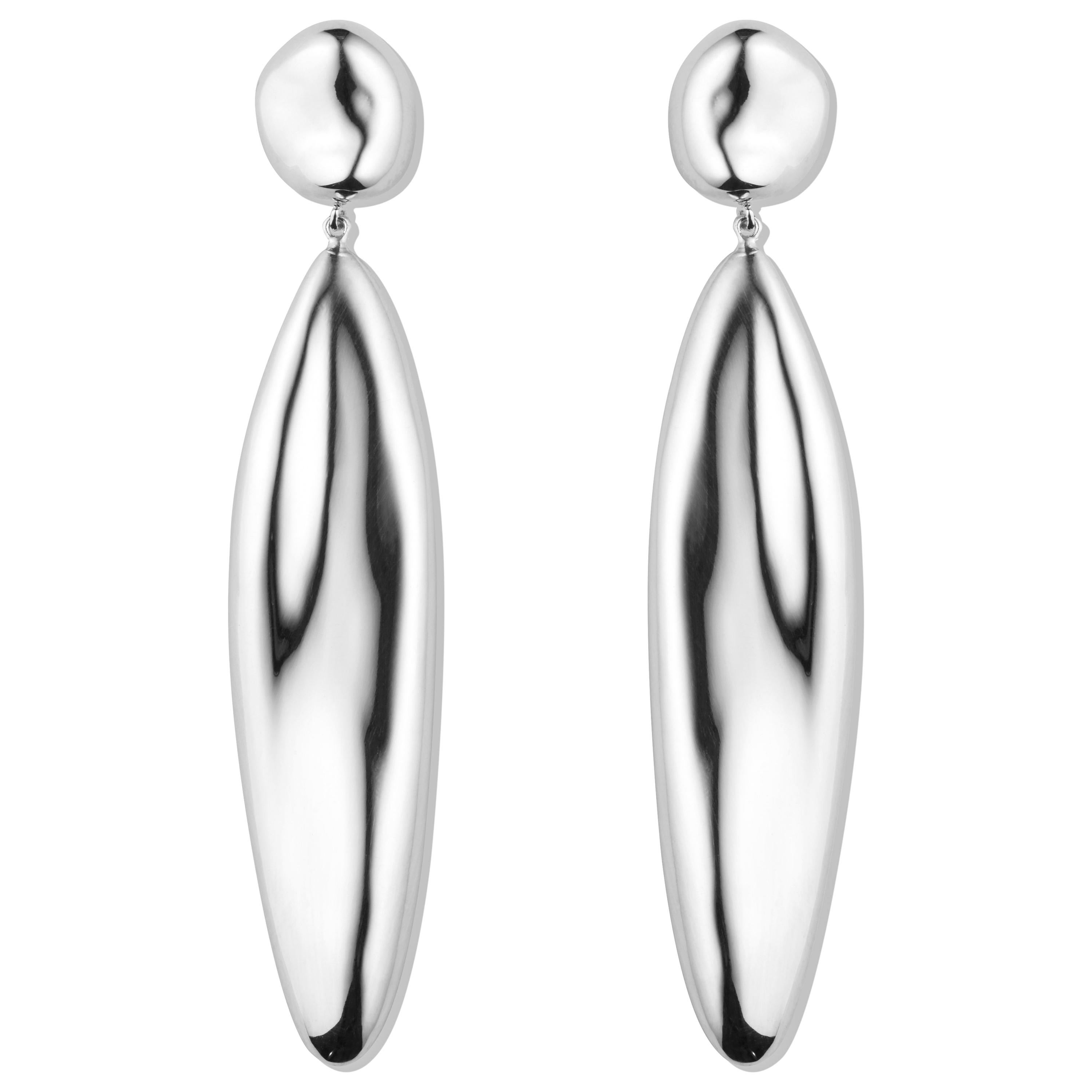 AGMES Long Drop Sterling Silver Statement Dangle Earrings