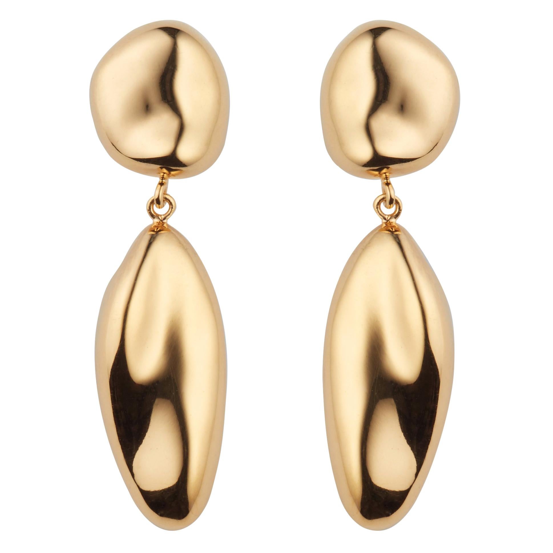 AGMES 18kt Gold Vermeil Dangle Sculptural Drop Earrings