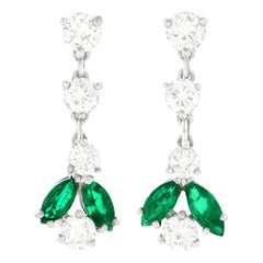 Diamond and Emerald Chandelier Earrings