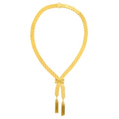 Art Deco Gold Necklace with Tassels 18 Karat, circa 1930s, Swiss