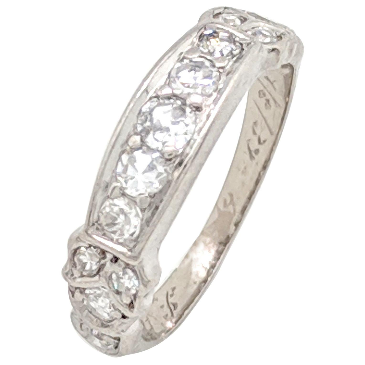 14 Karat White Gold Estate Diamond Stackable Anniversary Wedding Band Ring