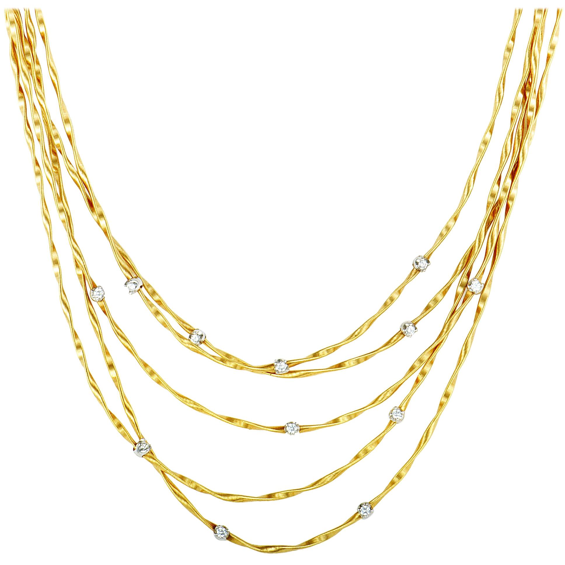 MarCo Bicego Marrakech Diamond Yellow and White Gold Strand Necklace