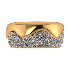 2.30 Carat White Diamond Melting Away Pave Ring in 18 Karat Yellow Gold