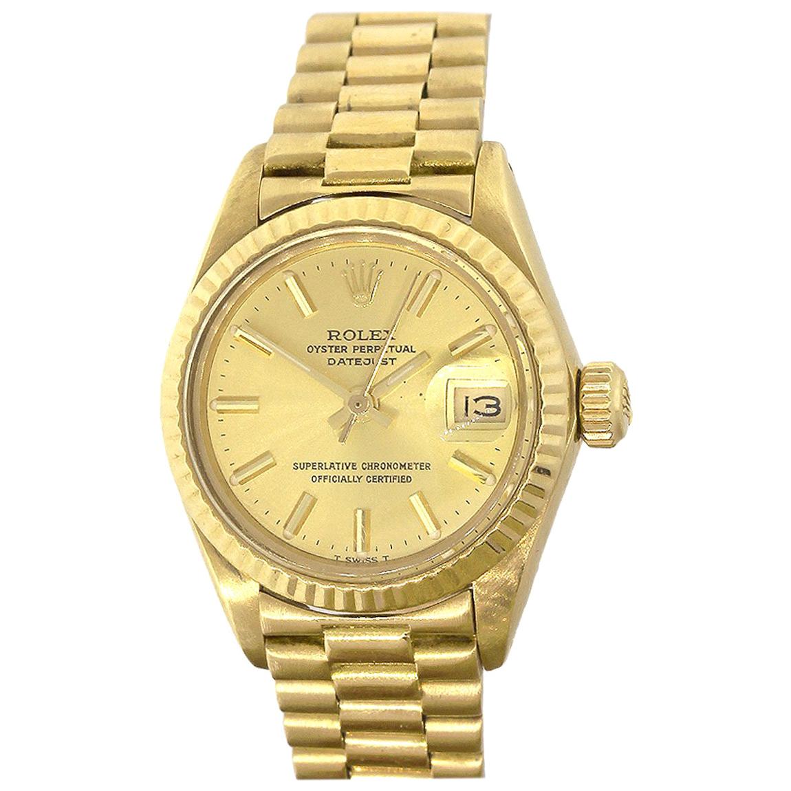 Rolex 6917 Datejust Gold Dial Ladies Watch