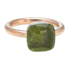 Pomellato Nudo Peridot Ring 18 Karat Yellow Gold Estate Fine Jewelry