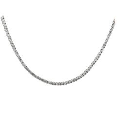 10 Carat Total Weight Round Diamond Tennis Necklace