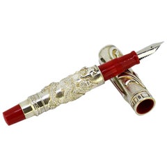 Omas, Return to Motherland Silver Fountain Pen with 18 Karat Gold Nib