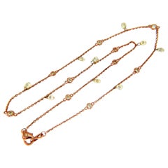 Collier stationnaire en or 14 carats avec diamants briolettes naturels de 6,00 carats