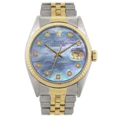 Rolex 16013 Datejust Tahitian Perlmutt-Diamant-Zifferblatt-Armbanduhr