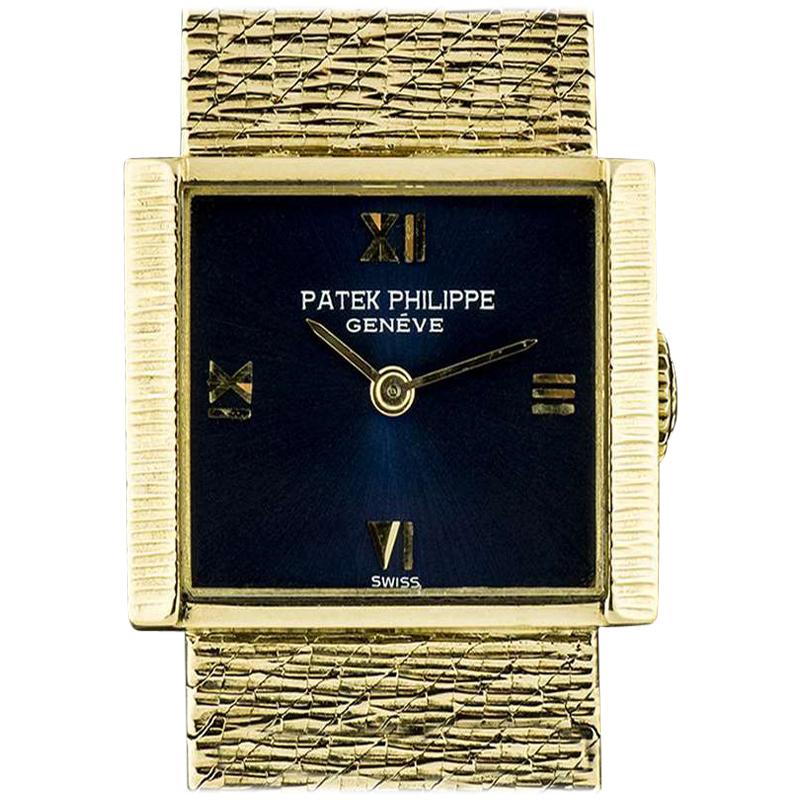 Patek Philippe Vintage Blue Dial Manual Wind Wristwatch 3322