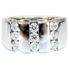 1.05ct Natural Round cut Diamonds mens band 14kt Channel (9) Comfort Fit