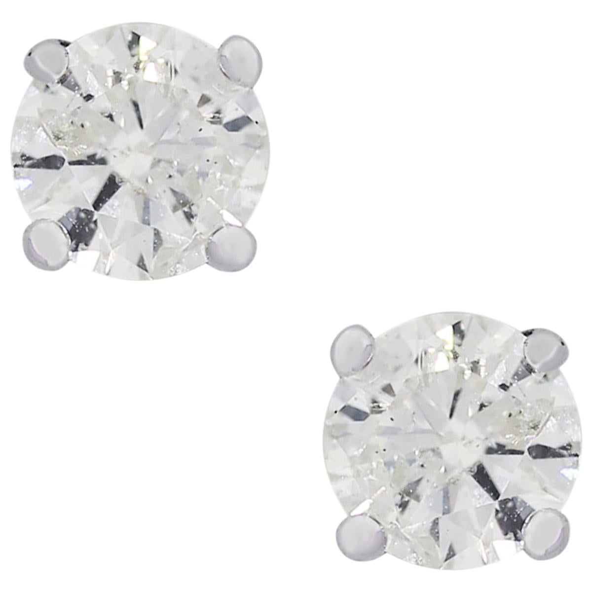 Round Brilliant Diamond Stud Earrings