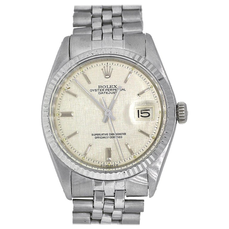 Rolex 1501 Datejust Stainless Steel Silver Linen Pie Pan Dial Watch at  1stDibs | rolex 6260