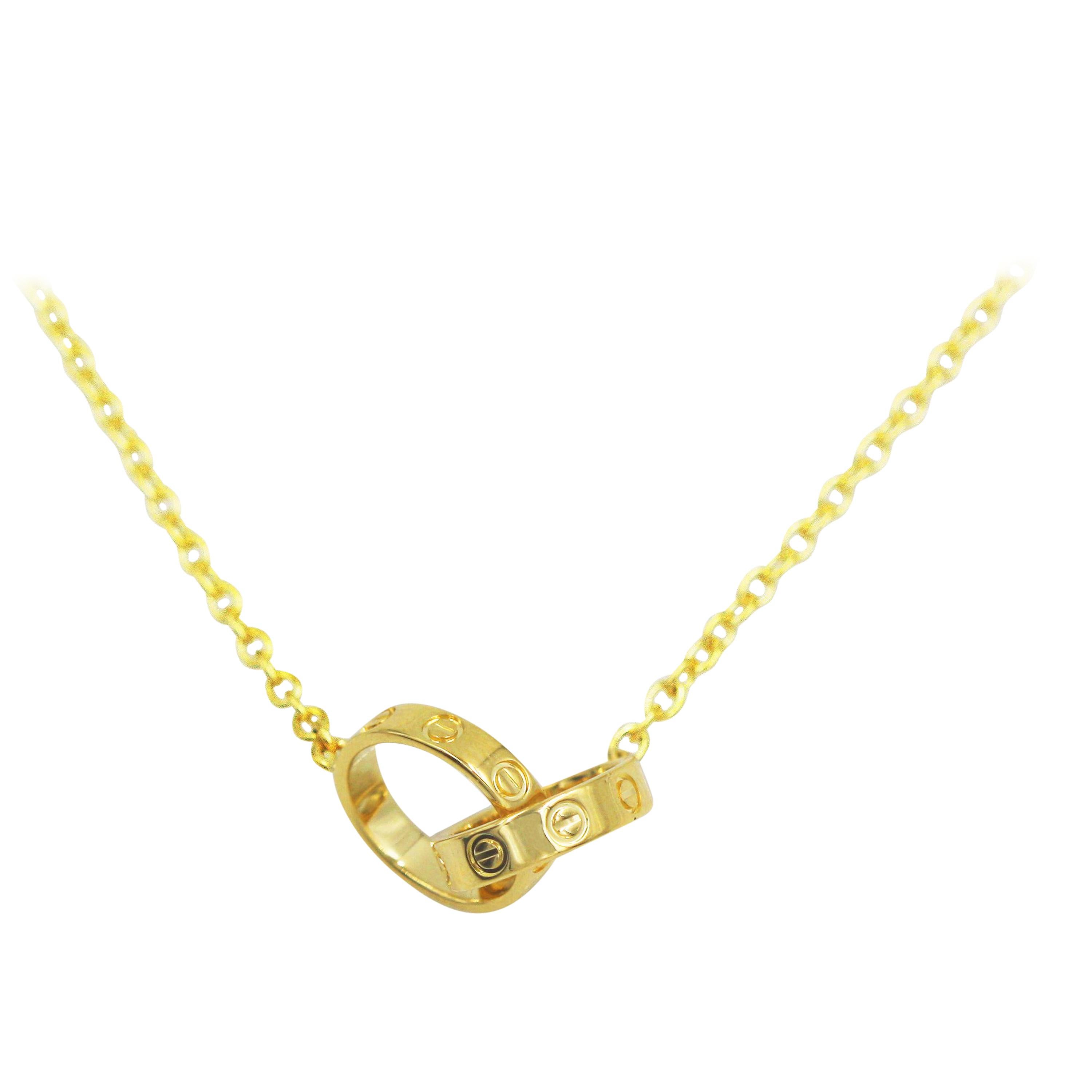 Cartier Love Necklace 18 Karat Yellow Gold For Sale at 1stDibs