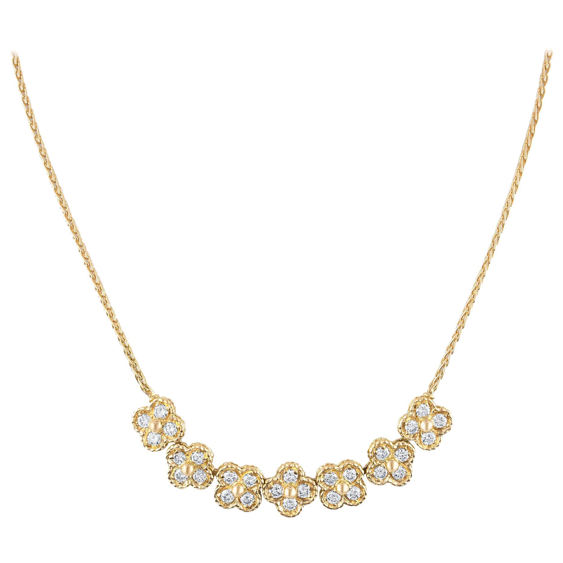 Van Cleef & Arpels 18 Karat Yellow Gold Rope Link Diamond Necklace