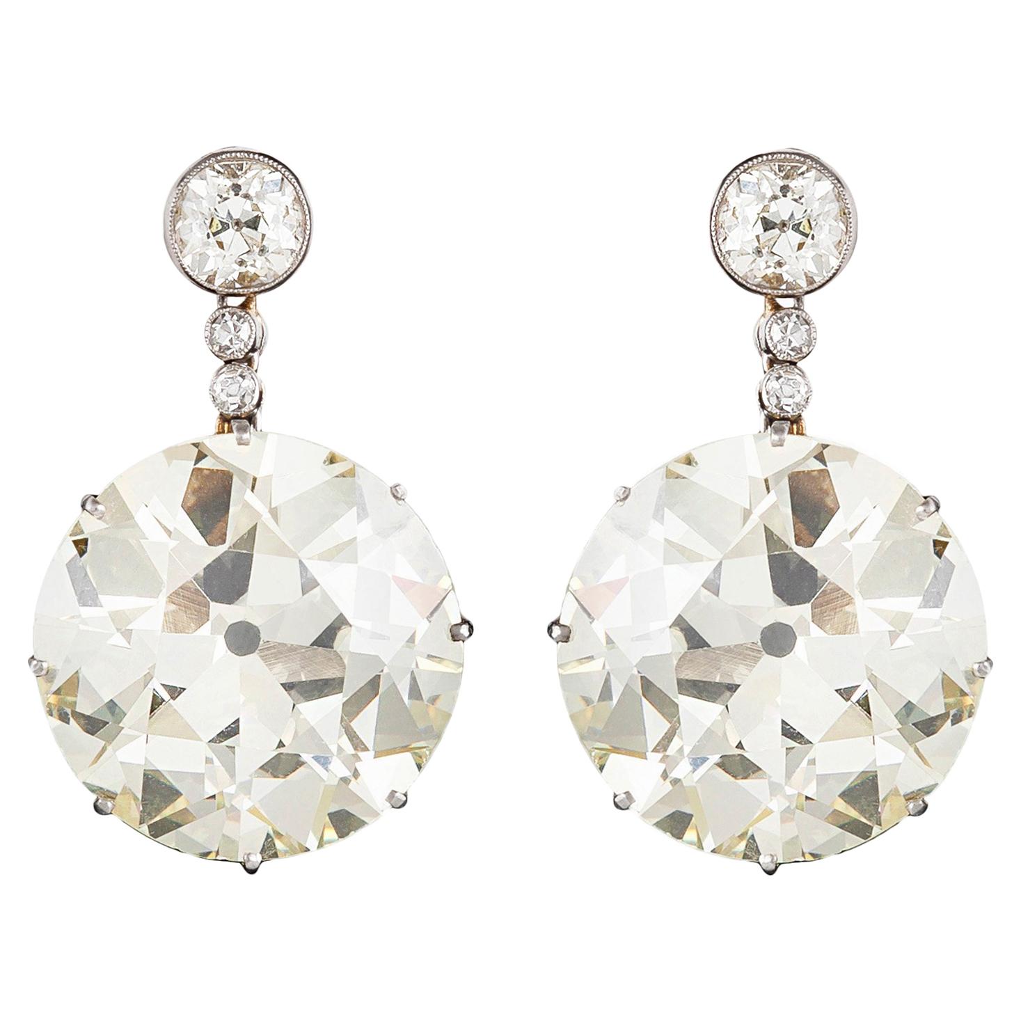 Antique Edwardian Diamond Drop Earrings