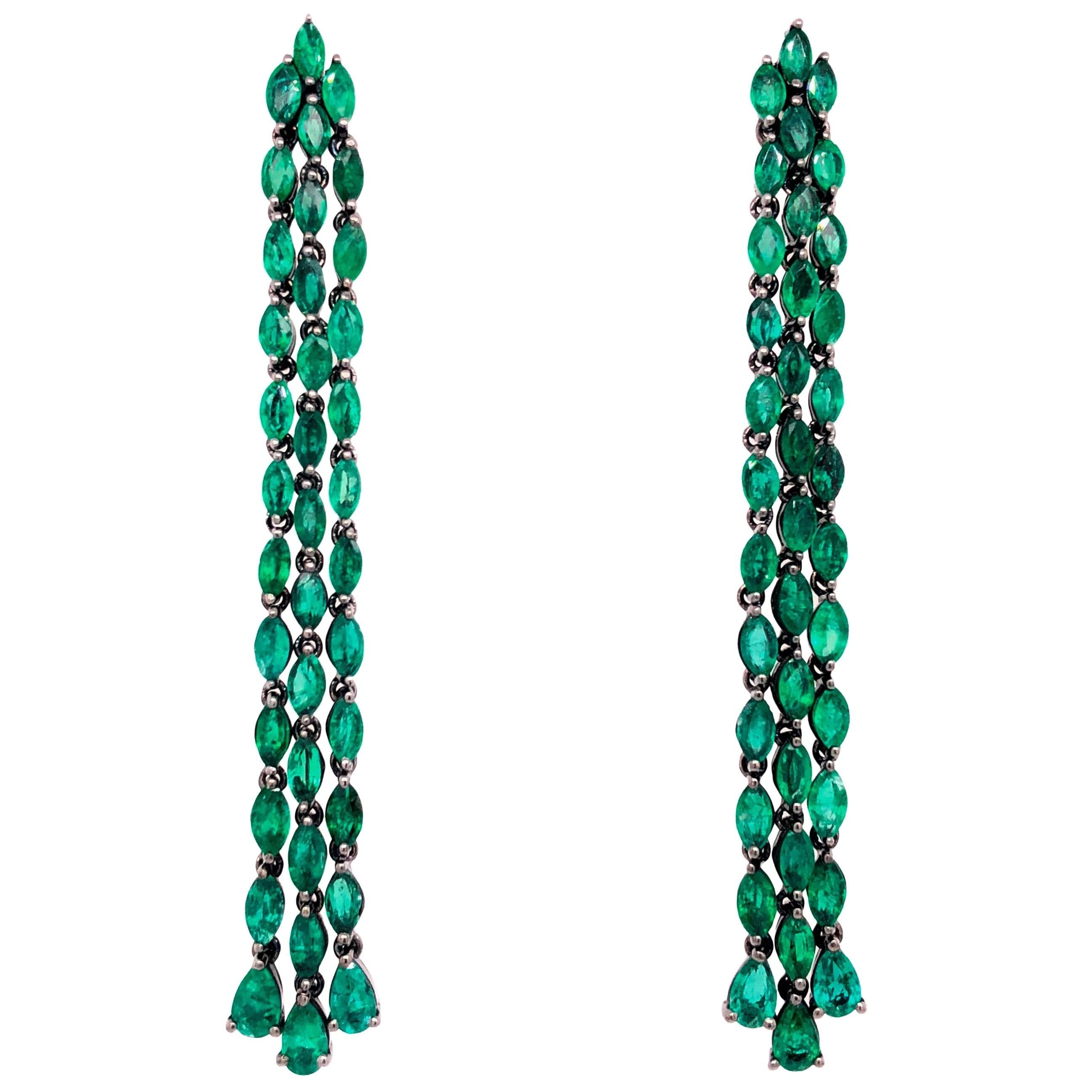 Ruchi New York Drop Emerald Earrings