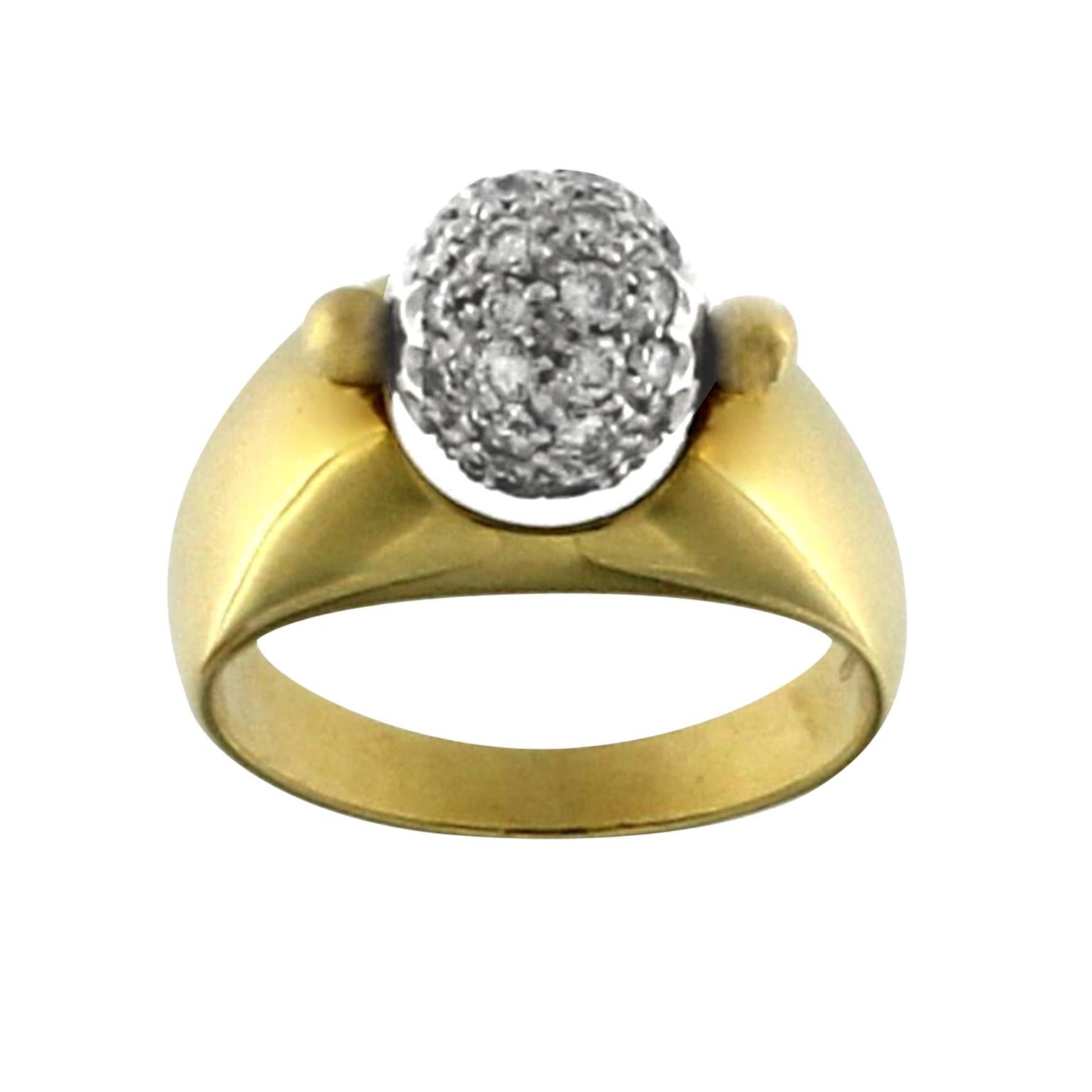 Bague en or jaune 18 carats et diamants