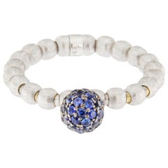Jona 18 Karat White Gold Blue Sapphire Flexible Ring