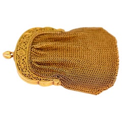 Antique French Yellow Gold Mesh Purse