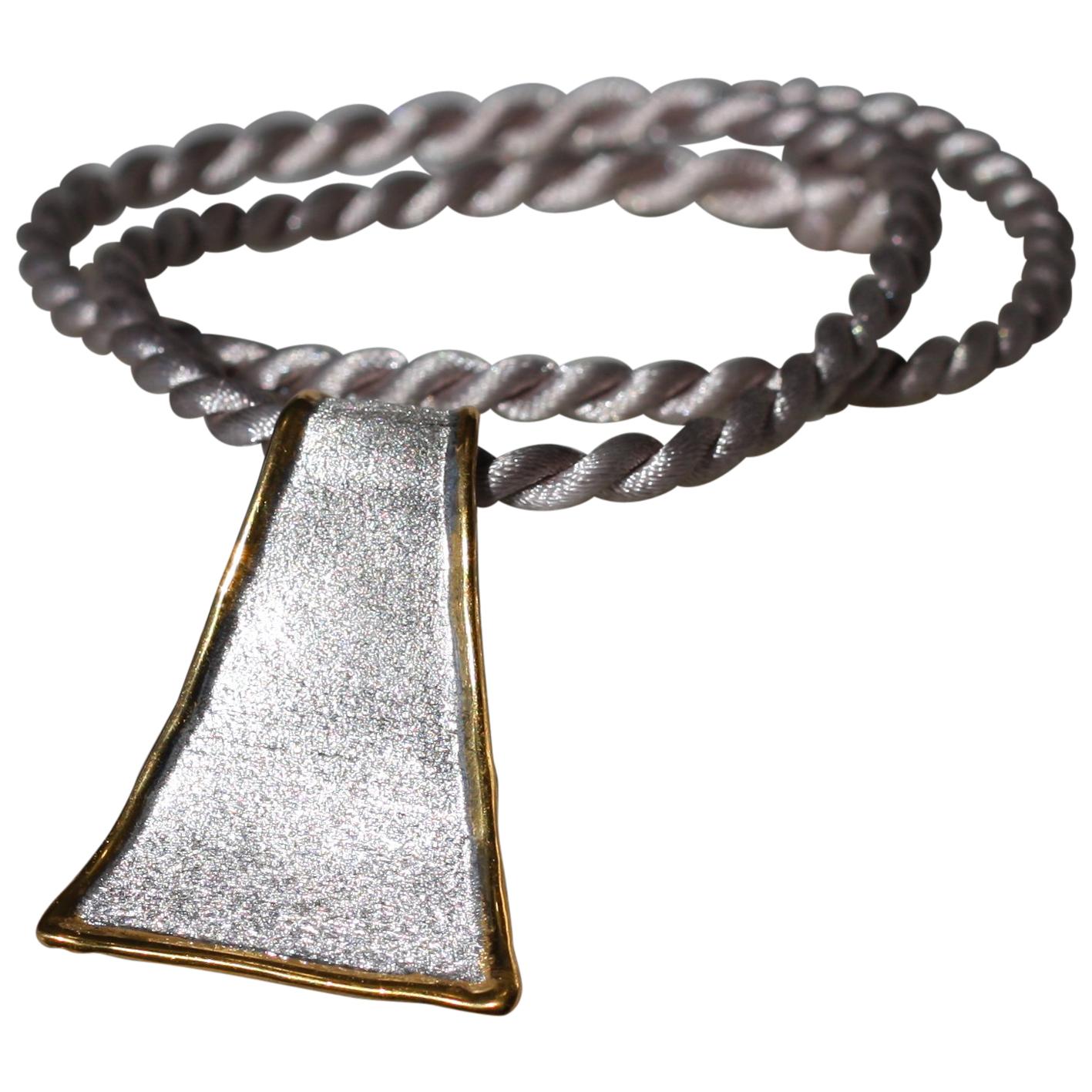 Collar colgante de plata fina y oro de 24 quilates en dos tonos Yianni Creations