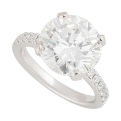 GIA Certified Round Diamond Platinum Solitaire Engagement Ring 5.02 Carat