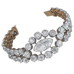 Marquise Diamond Bracelet 18 Karat Yellow Gold