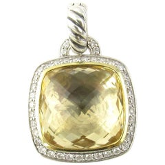 David Yurman Albion Sterling 18 Karat Yellow Gold Citrine Diamond Enhancer