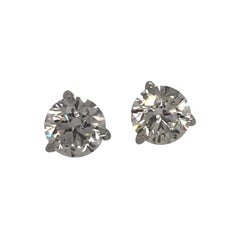 GIA Diamond Stud Earrings 2.03 Carat I-J I2