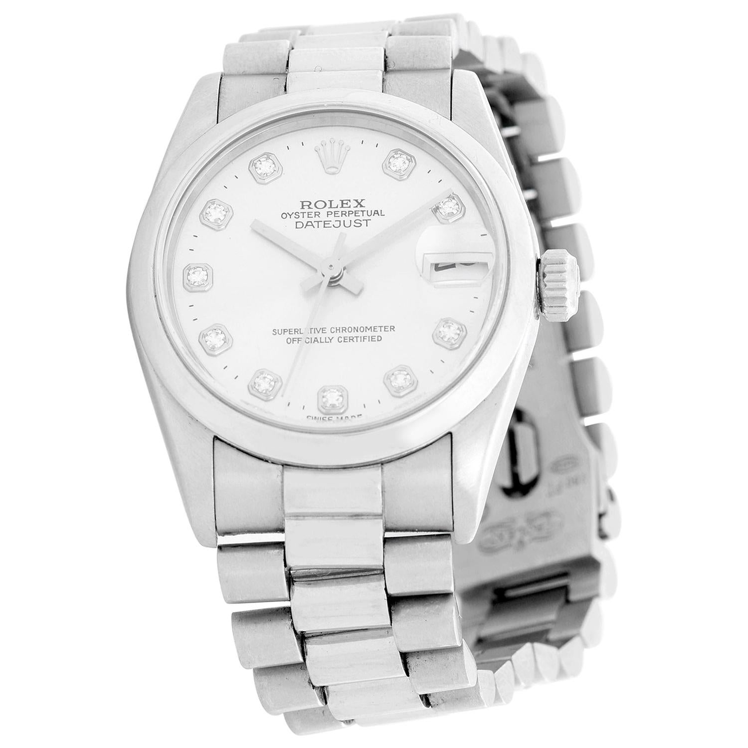 Rolex President Platinum Midsize Watch 68246