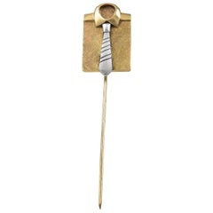 Vintage Yellow and White Gold Stickpin