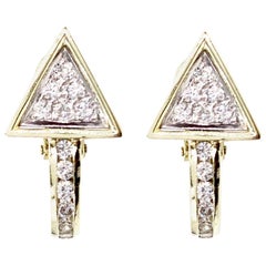 Vintage Gold and Diamond Geometric Arrow Earrings