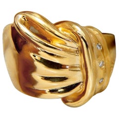 Diamonds Bow Tie Ring 14 Karat